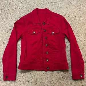 KUT Red Denim Jean Jacket Small Vintage